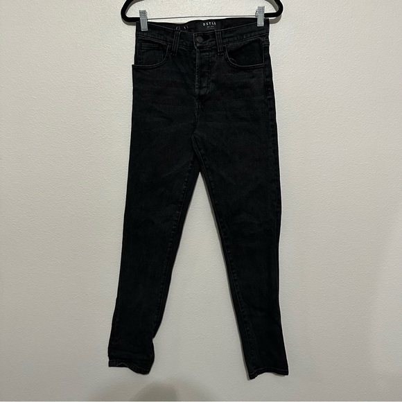 DSTLD women’s mom fit charcoal washed button fly jeans straight fit size 25 x 30 - Picture 2 of 5